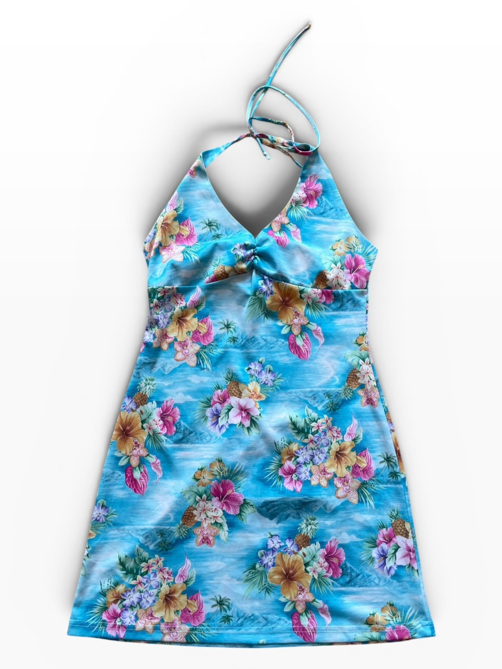 Frederick's Of Hollywood Hawaiian Print Halter Dress